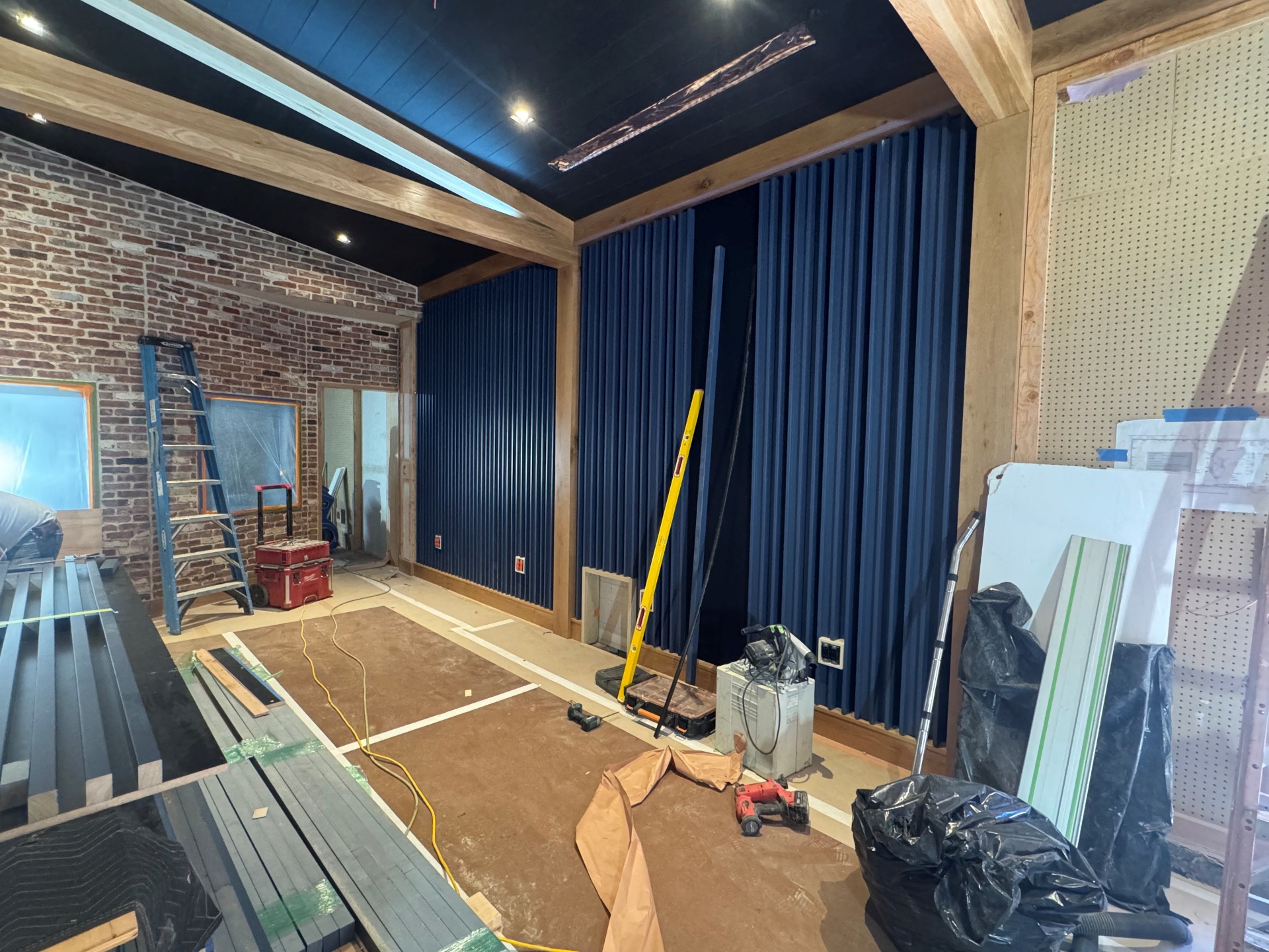 Construction underway with floor channels